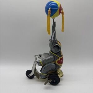 Schylling Elephant on Bike Tin Vintage Wind Up Toy Working Collector Series